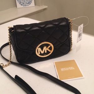 Michael Kors black crossbody handbag, studded